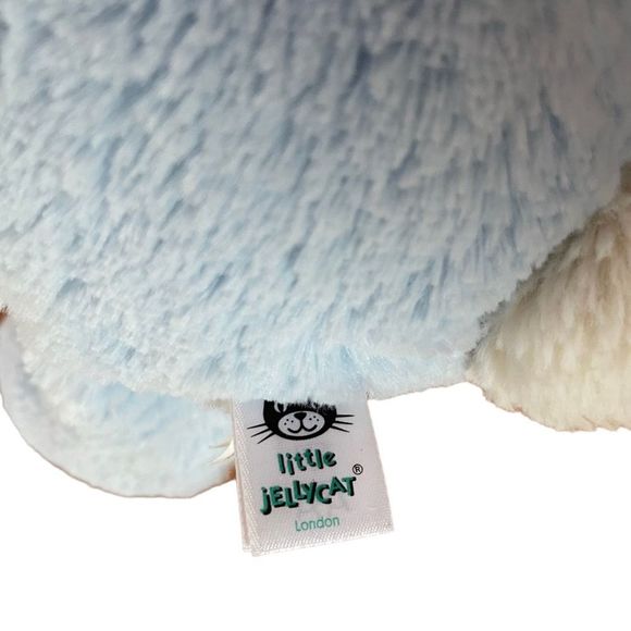 SOLD Little Jellycat London Bashful Blue Bunny Rabbit with Rattle Chime Baby - Picture 4 of 5